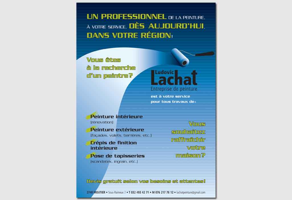 Affichette Lachat Peinture